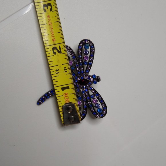 Blue And Purple Dragonfly Brooch - Picture 15 of 15